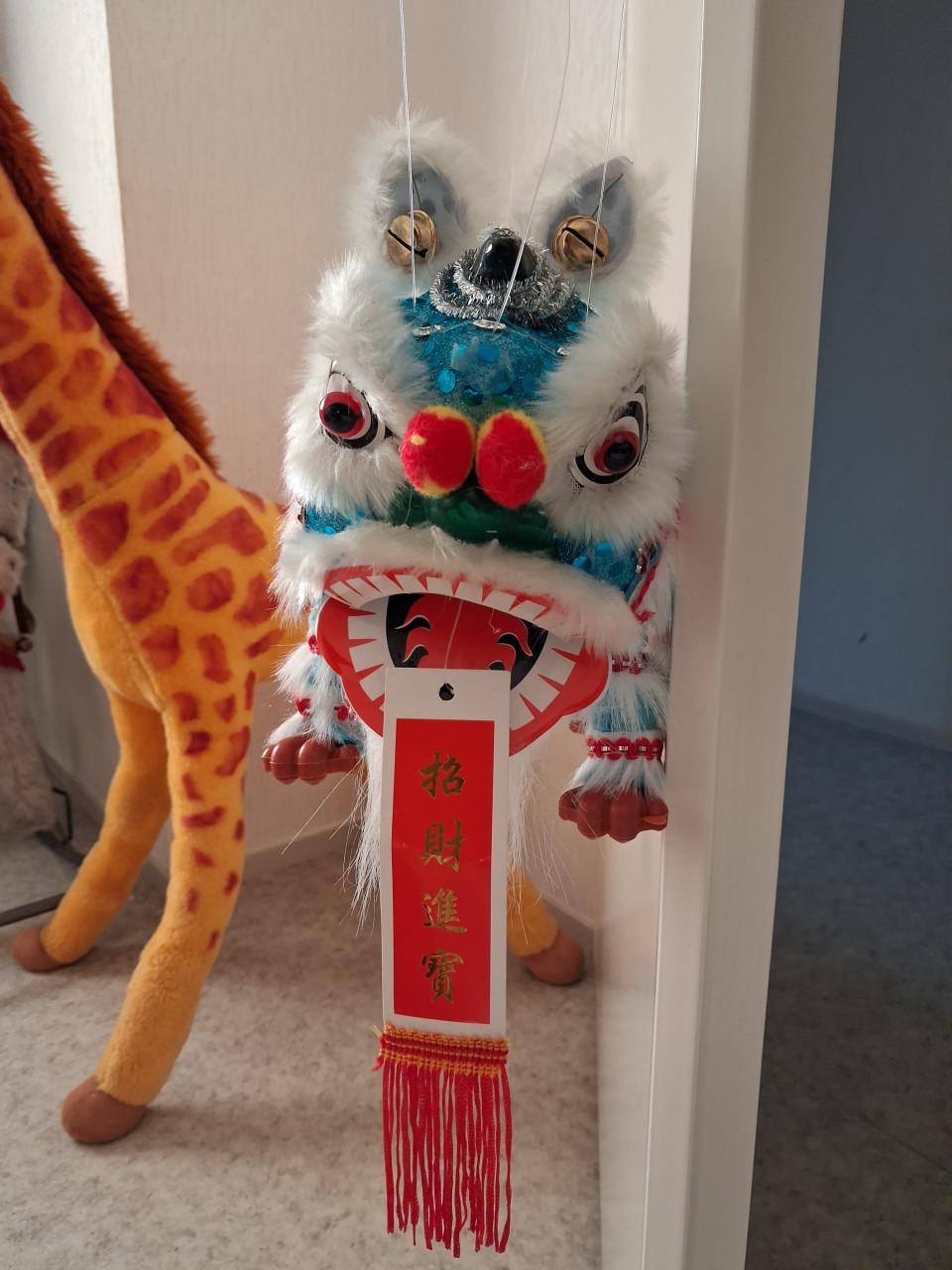 Lion dance chinees nieuwjaar marionette draak