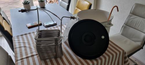 Bierbrouwketel met hevel en koeler