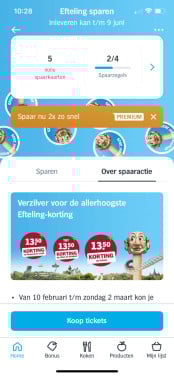 5 spaarkaarten  Efteling
