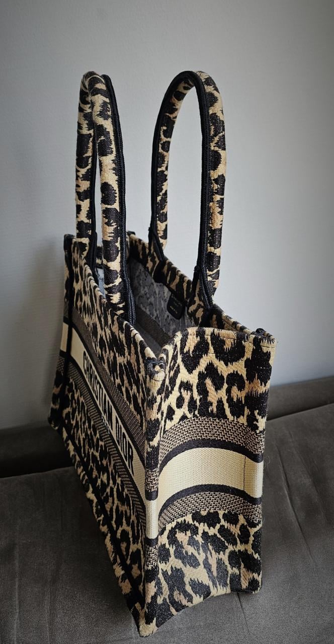 Christian Dior Book Tote – Leopard Print