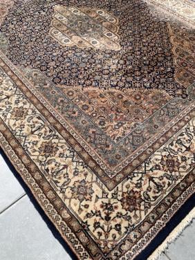 🤎✨Prachtig Sfeervol Blauw-Bruin Handgeknoopte Bidjar uit India✨🤎