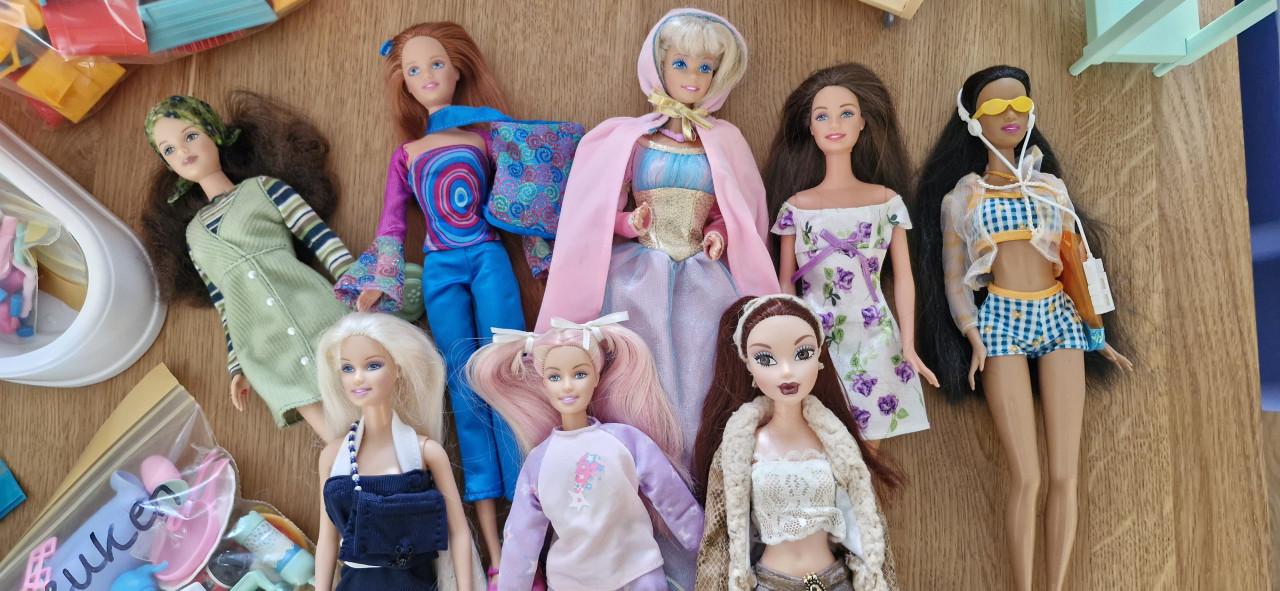 Doos vol Barbie poppen/spullen