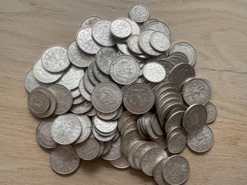 500g netto zilveren munten (guldens, rijksdaalders of gemixt)