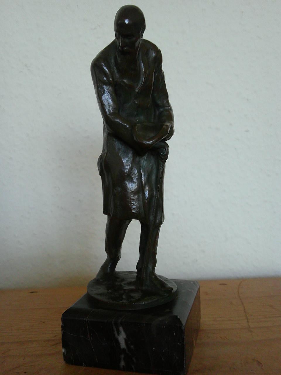 EDWARD MELIS 1880-1843 TWEEKLEURIG GEPATINEERD BRONS