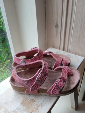 Sandaaltjes kind maat 26 ~ roze sandalen Birkenstock leder
