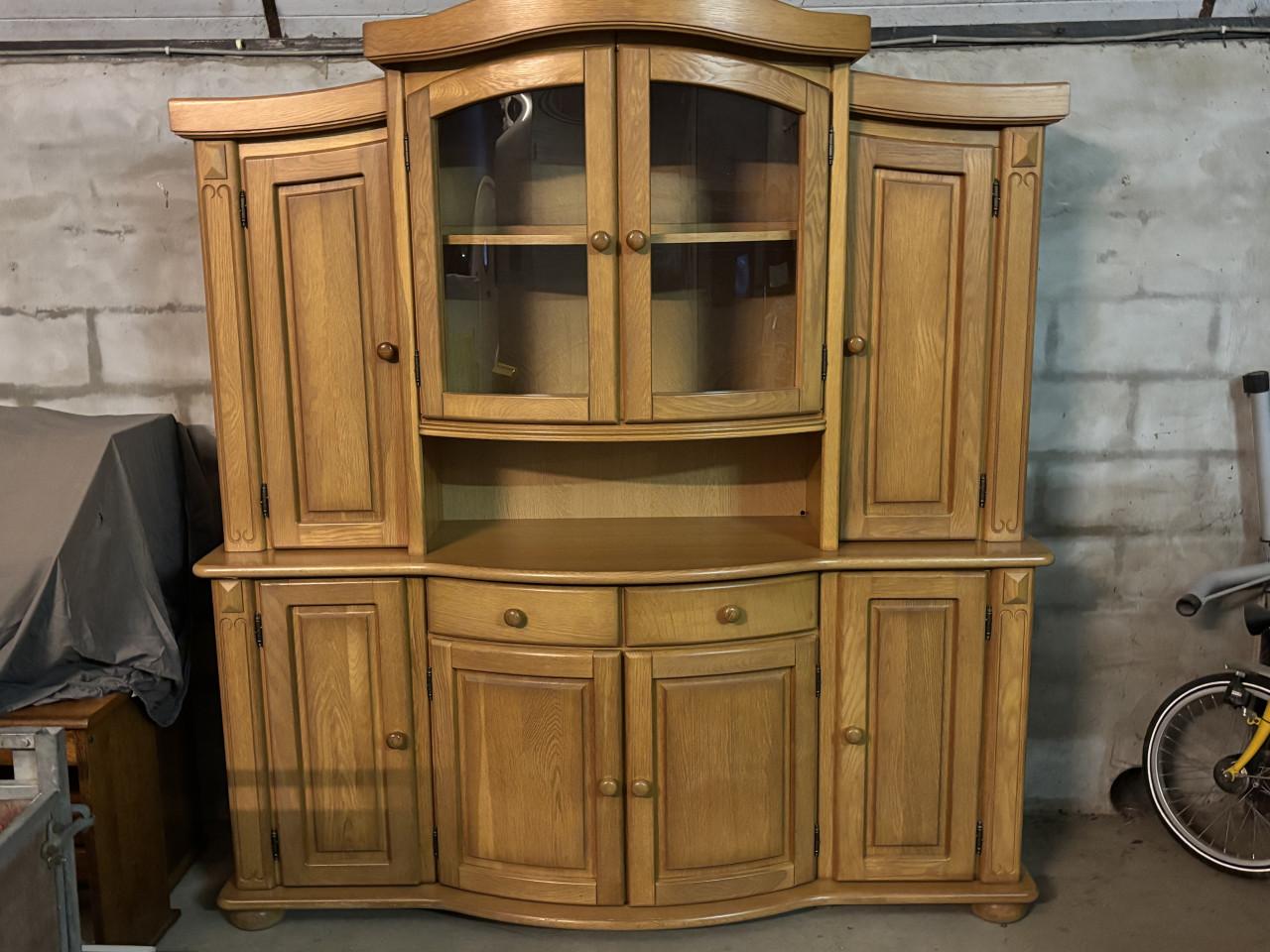 Blank eiken wandmeubel