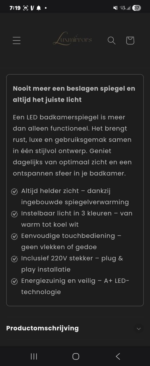 Moderne spiegel met ledverlichting