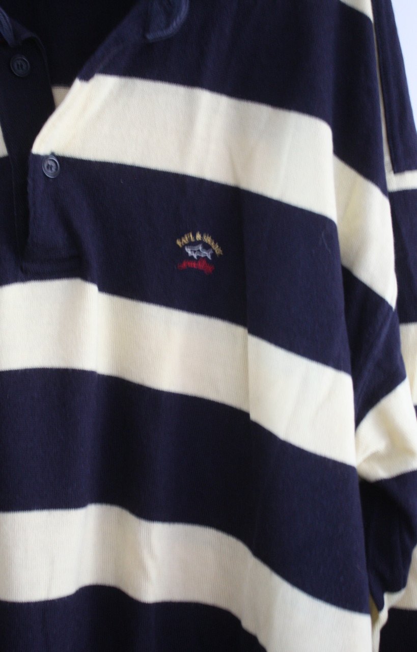 Geel blauw gestreepte trui maat 3xl