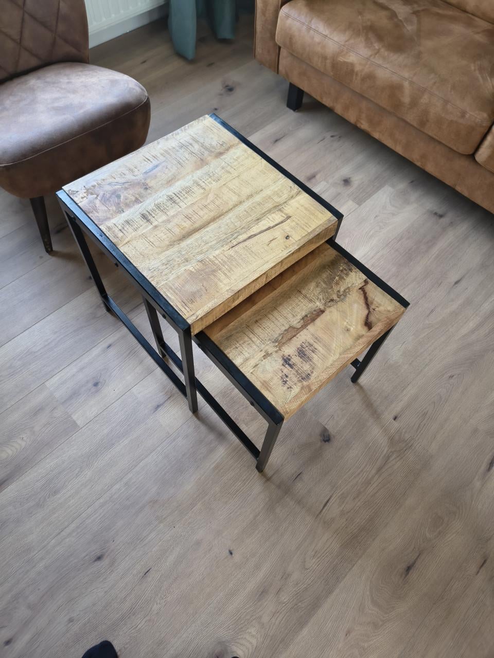 Mangohouten salontafel setje