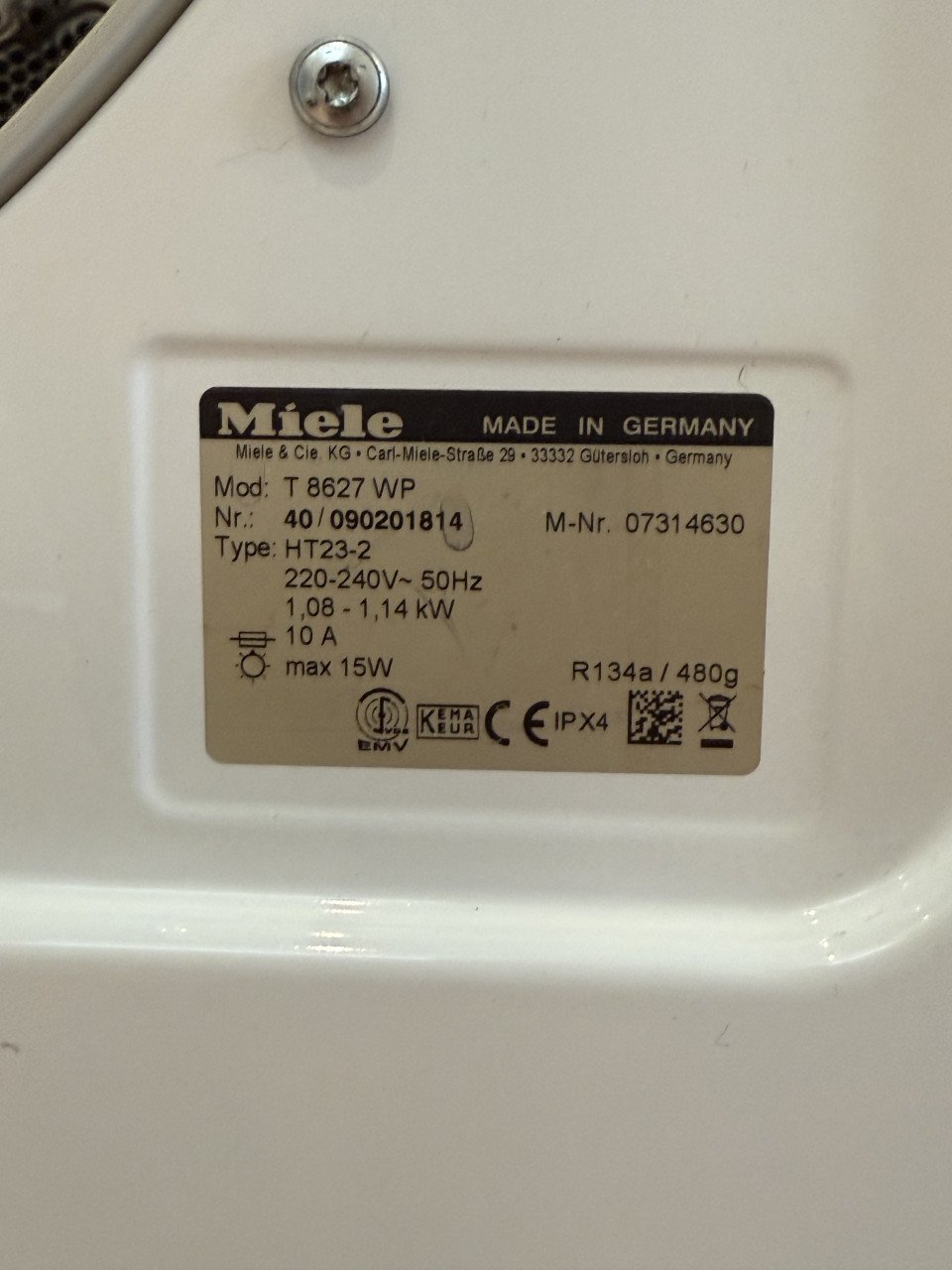 Miele T8627 WP warmtepompdroger
