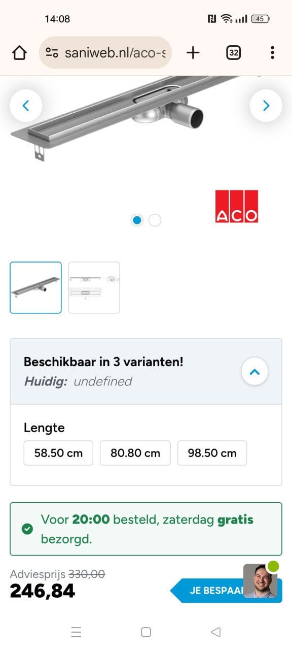 Showerdrain en flexdrain rooster rvs