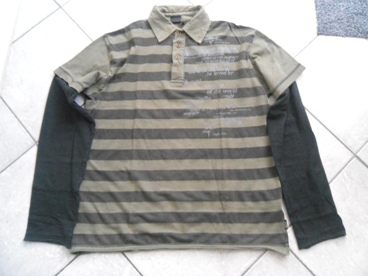 GROEN ZWARTE POLO XL