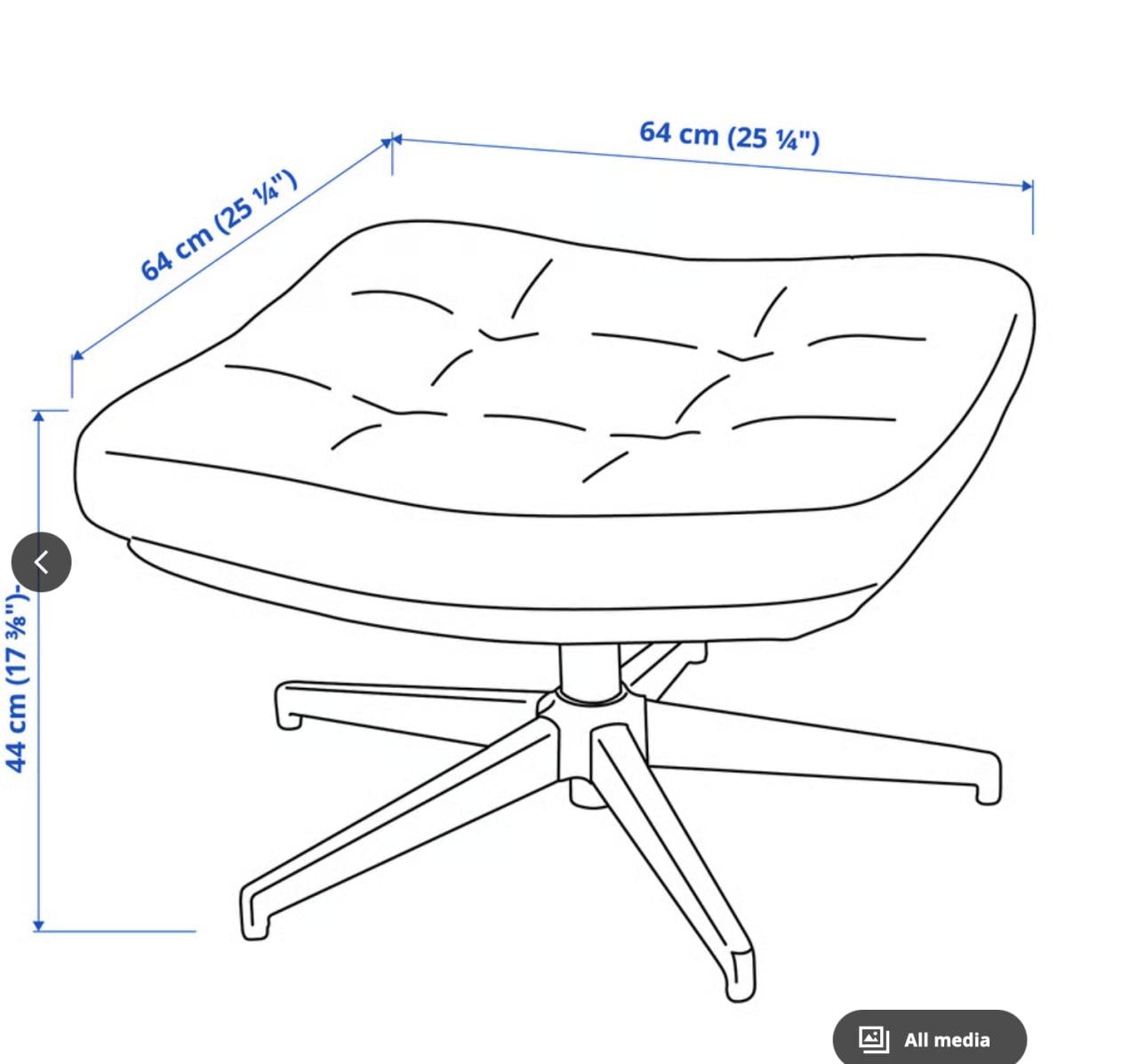 Voetenbank IKEA Havberg grijs