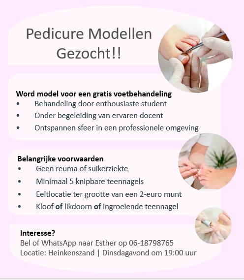 Pedicure Modellen Gezocht