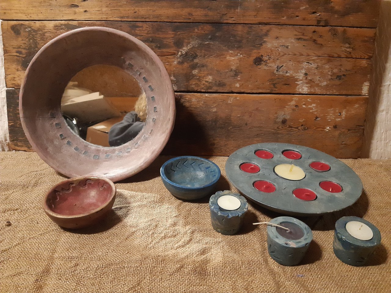 Betonnen schaal, schaaltjes en waxine bakjes voor binnen of buiten