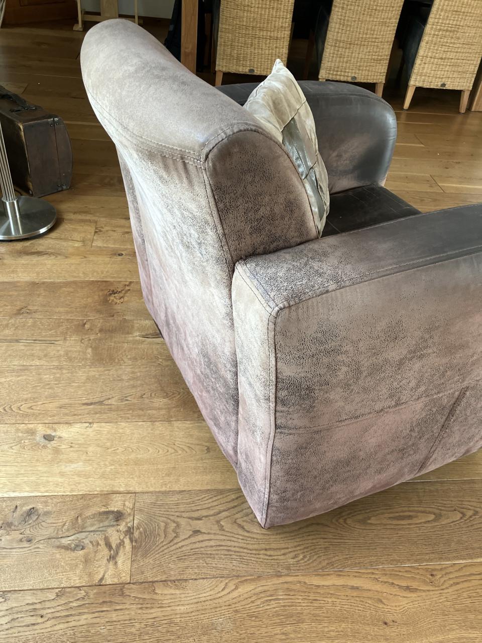 Leren fauteuil / loveseat cognac
