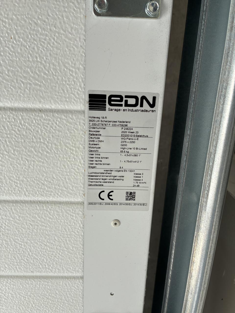 EDN sectionaaldeur zwart RAL 9005 – compleet met elektrische motor