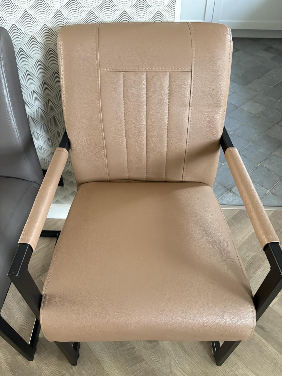 Eetkamerstoelen namaak leder 3 stuks