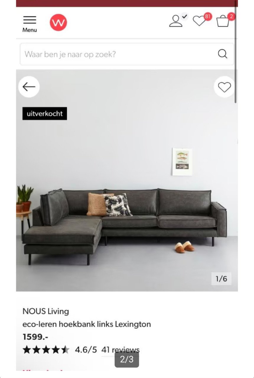 Hoekbank Lexington eco leer