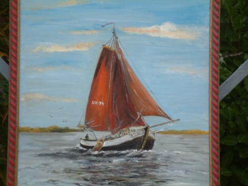 Div schilderijen  oude visserij en iets met het water of aan de kade