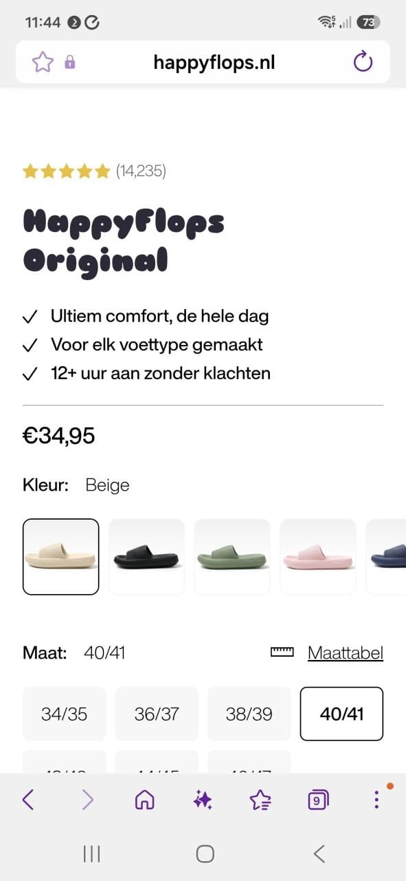 Happy flops creme maat 40/41 NIEUW