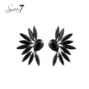 Oorbellen zwart in waaiervorm