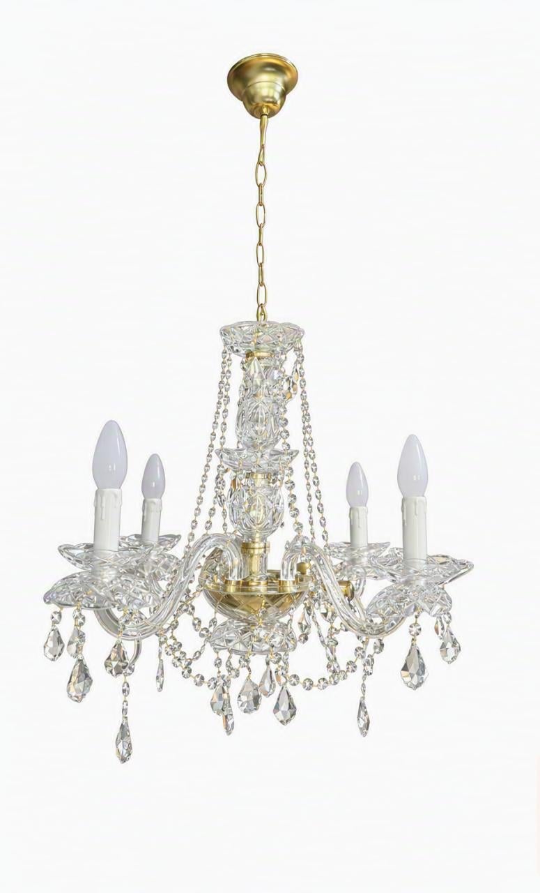 2 xCrystal Chandeliers 5 lamp & 4 lamp - will sell together or seperately