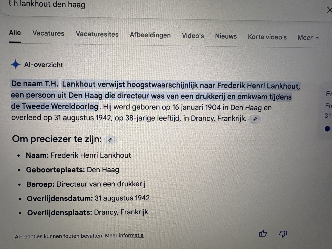 Grafiek van J H van Mastenbroek