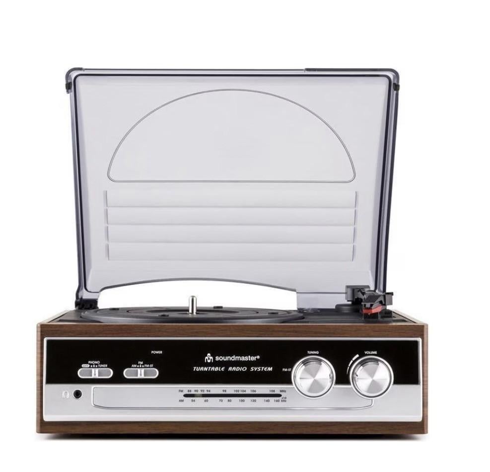 Soundmaster Platenspeler met Radio Systeem - Hout