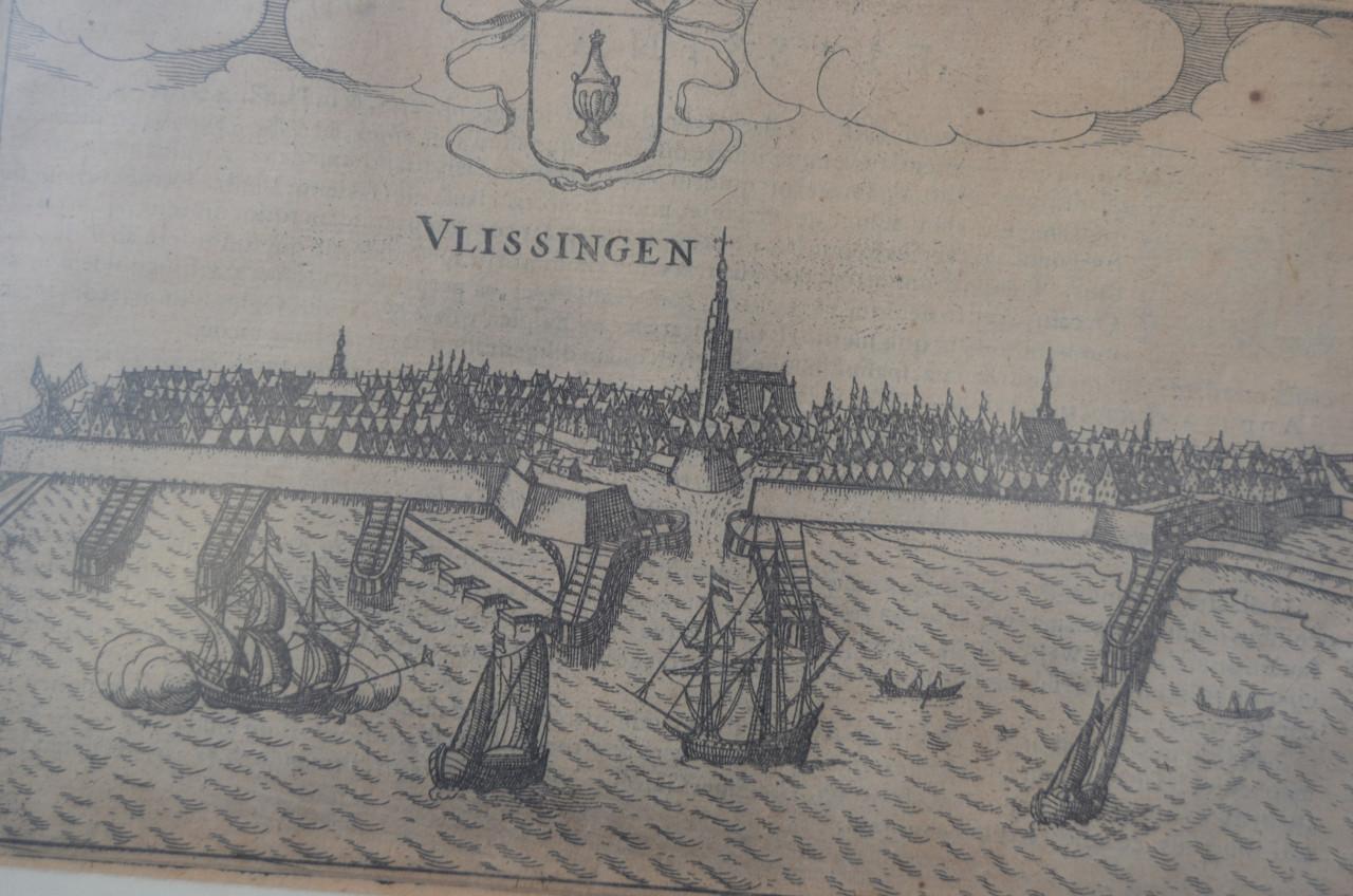 Ets/kopergravure Rede van Vlissingen L. Guicciardini ca 1620