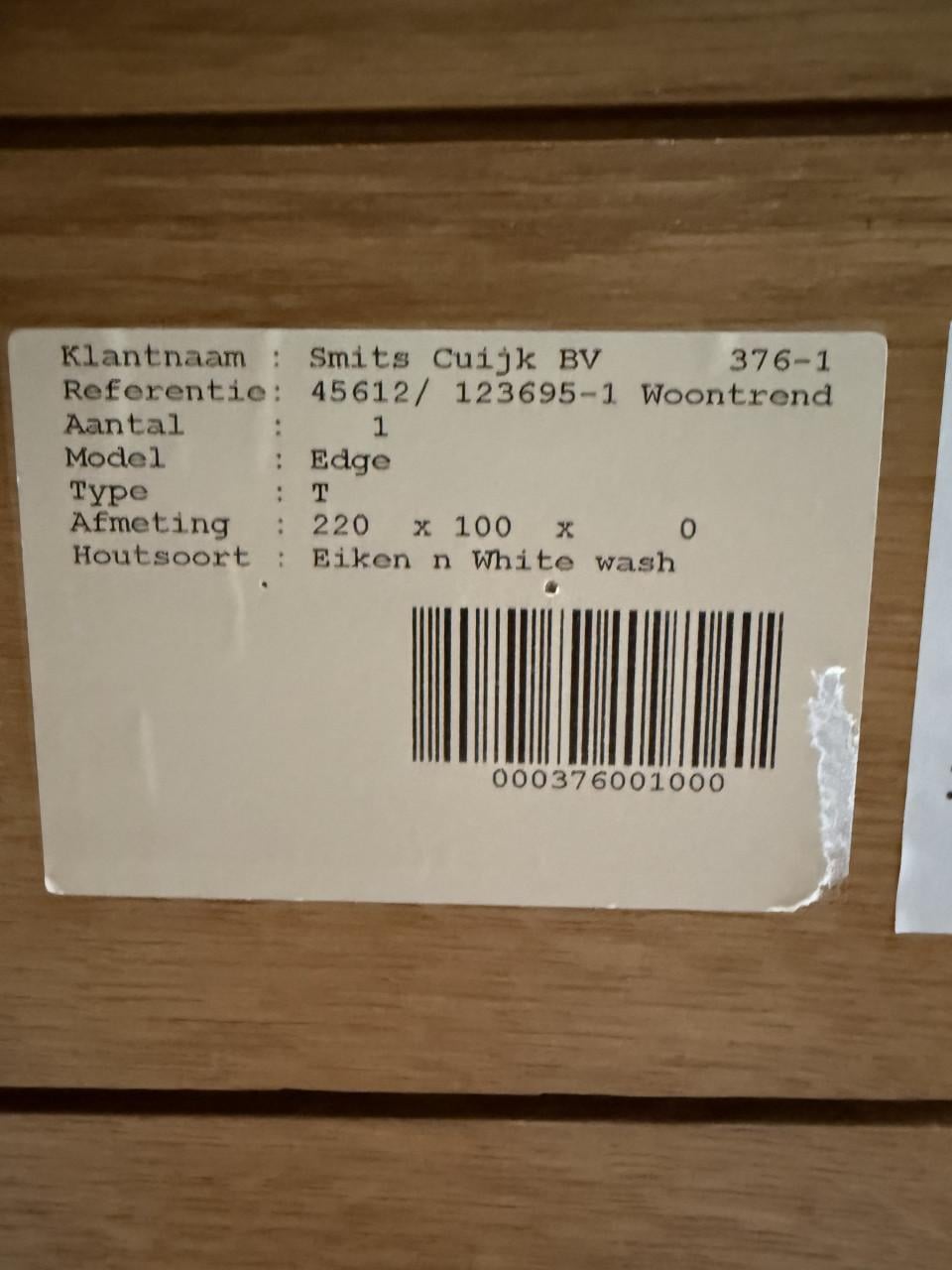Bert Plantagie Eettafel RVS met Eiken blad