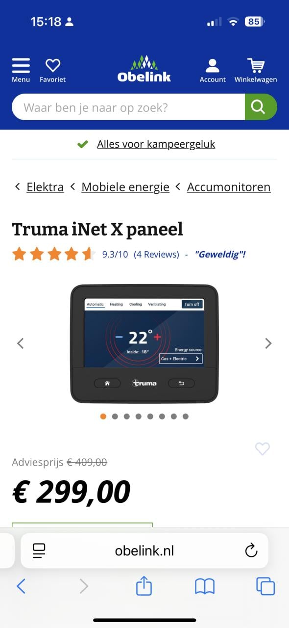 Truma iNet kastje met kleuren scherm