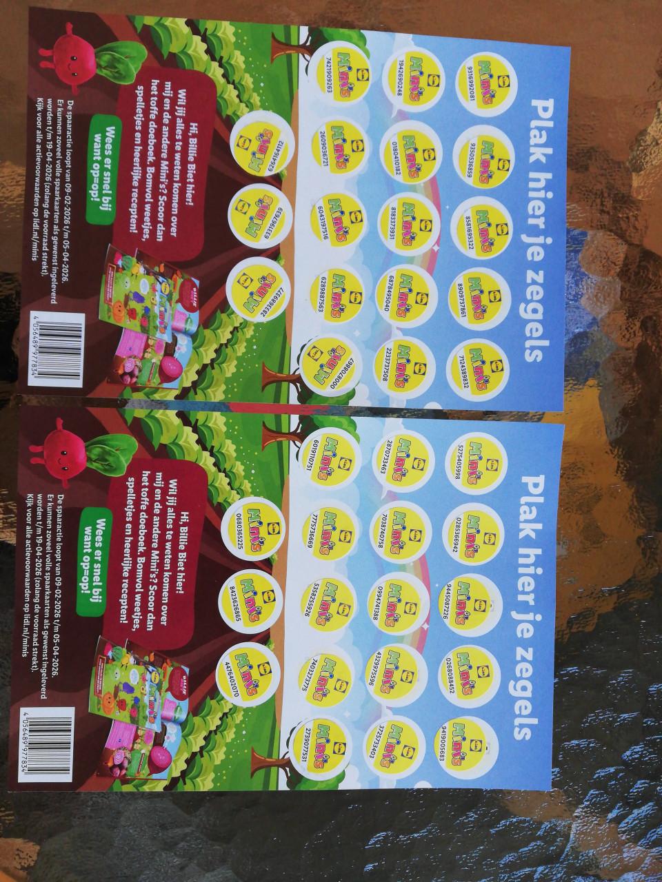 Lidl mini's 2 volle spaarkaarten