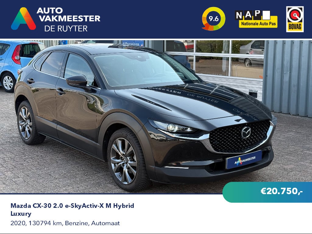Mazda CX-30 2.0 e-SkyActiv-X M Hybrid Luxury | Leder | Opendak | 360 Camera