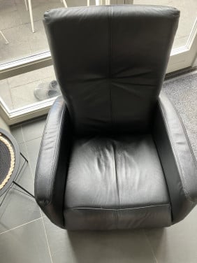 Zwarte leren relax stoel