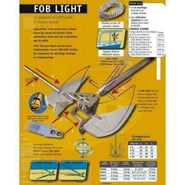 Te koop of ruilen: FOB anker, FOB-light E14, Aluminium anker.