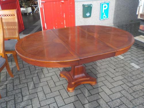 Mooie kwaliteit verlengbare eettafel + 4 stevige stoelen