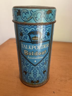Antiek blik Boldoot talkpoeder