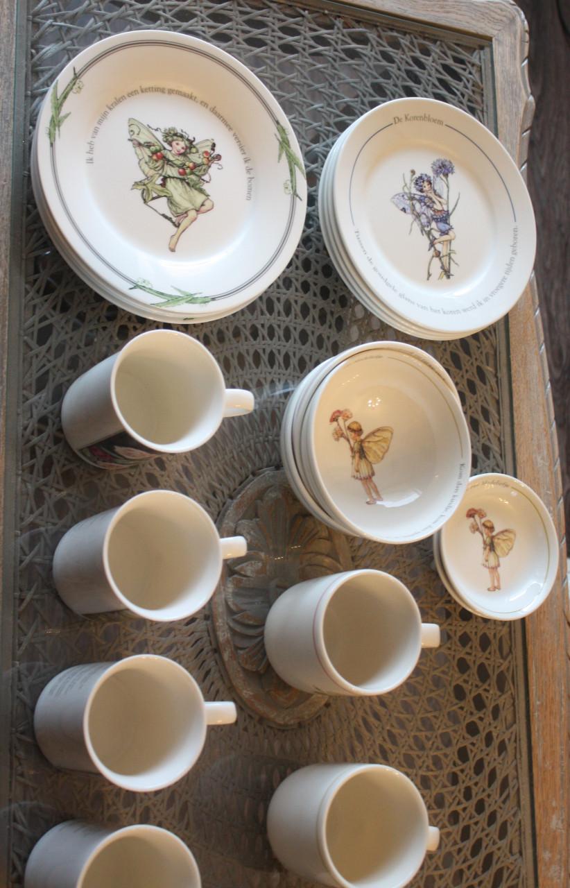 Set flower fairies  servies onderdelen 23 stuks