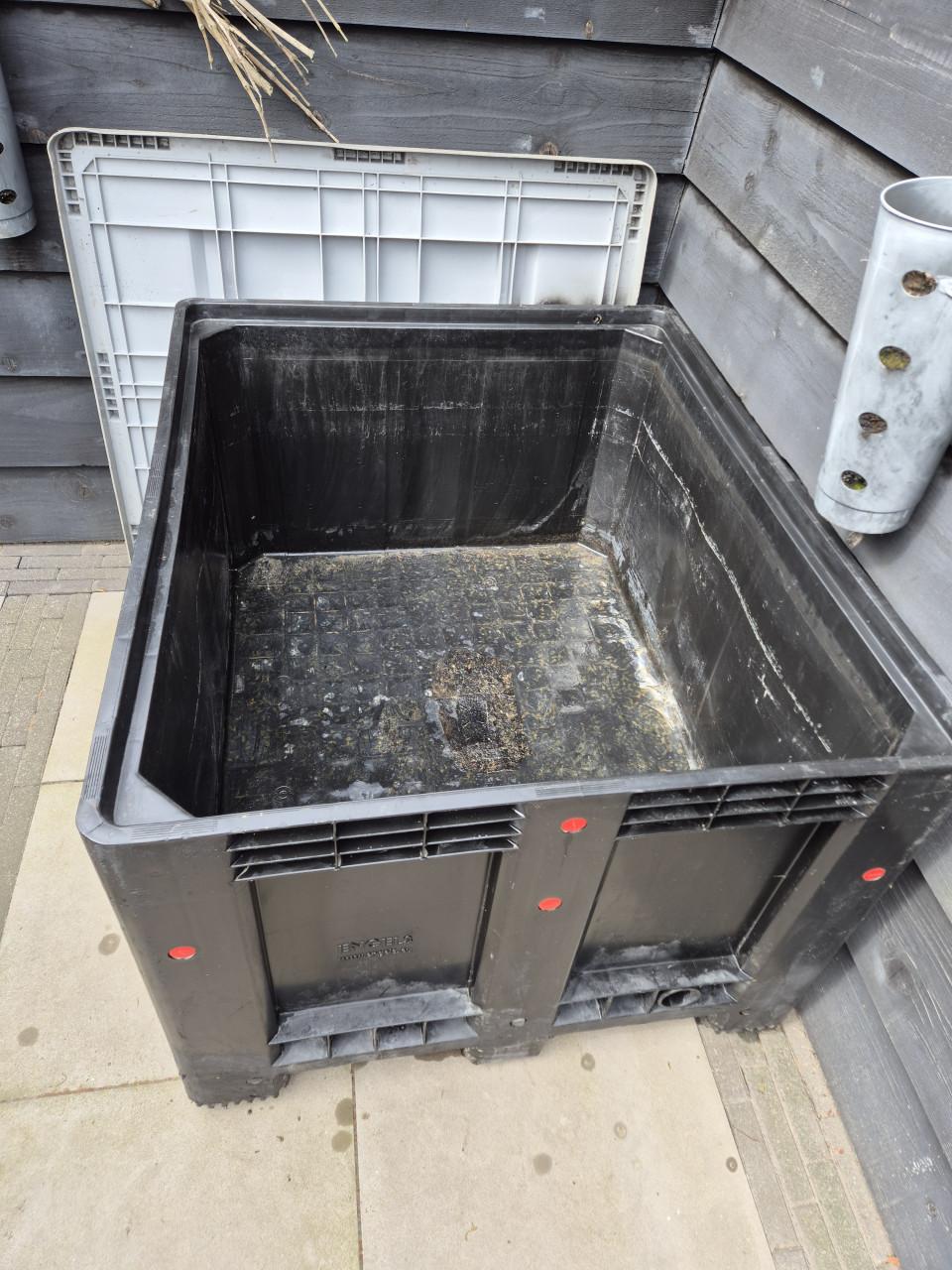 Palletbox kunststof 120x100x76cm gesloten, 3-sledes