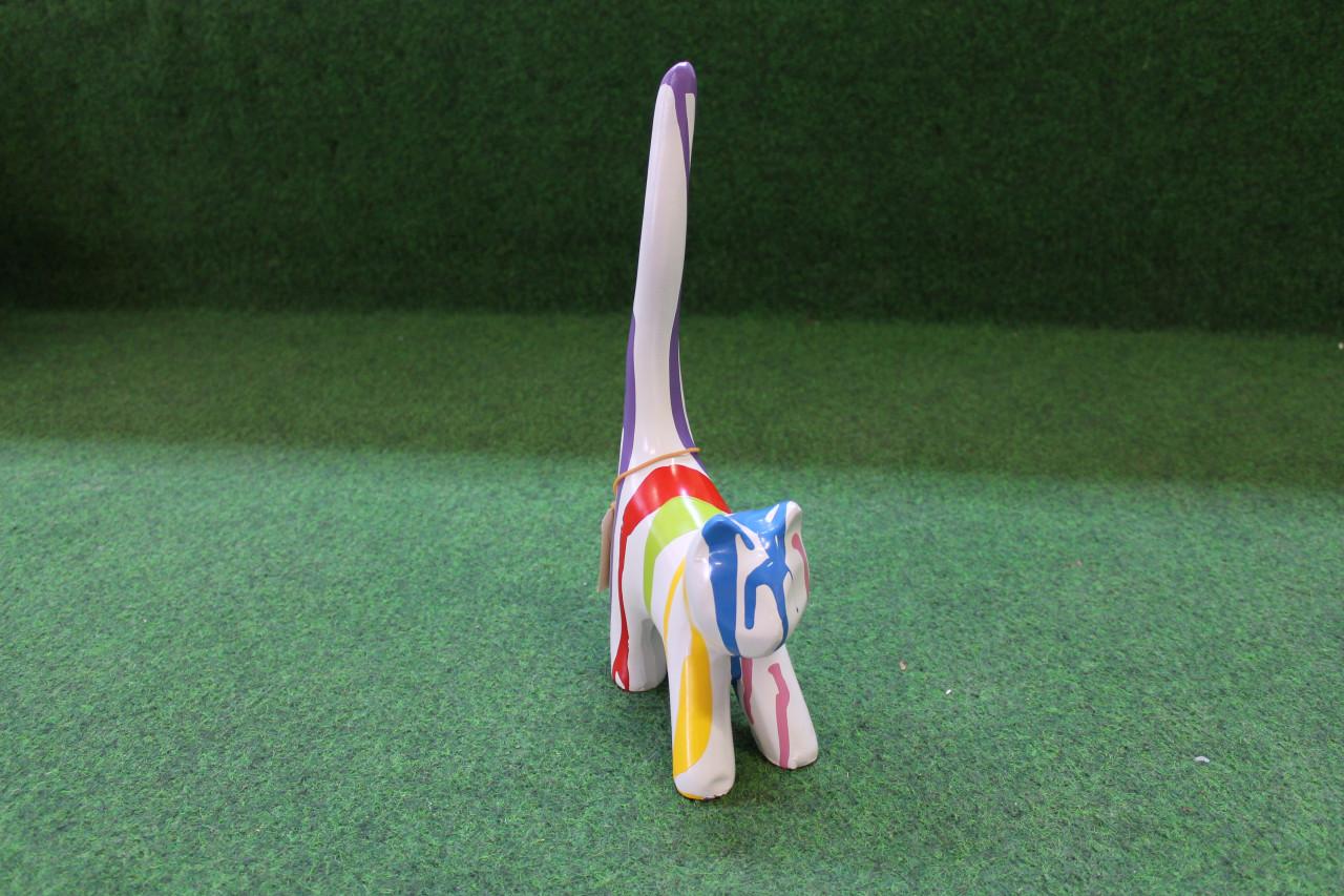 Poes wit met druppels klein 34cm groot