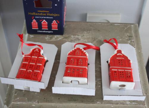 Set van 3 stenen hollandse huisjes postcodeloterij