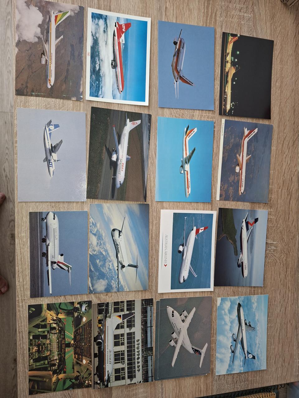 Te koop: ruim 36 ansichtkaarten vliegtuigen.