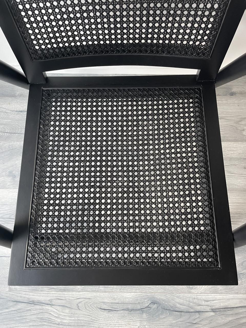 Industriële moderne webbing fauteuil zwart
