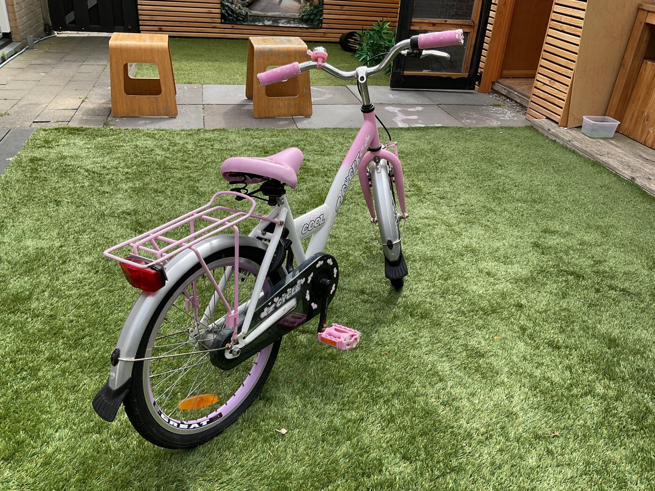 Meisjesfiets, 20 inch, rose en wit,Cool crazy