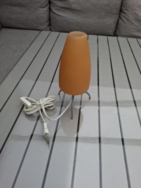 Vintage 90 jaren lampje zacht Orange glas