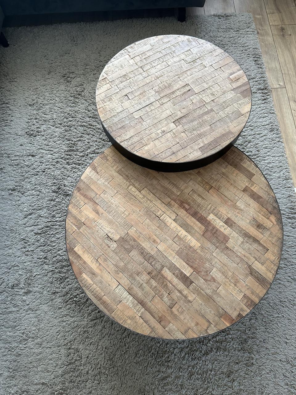 Salontafel set hout/ metaal