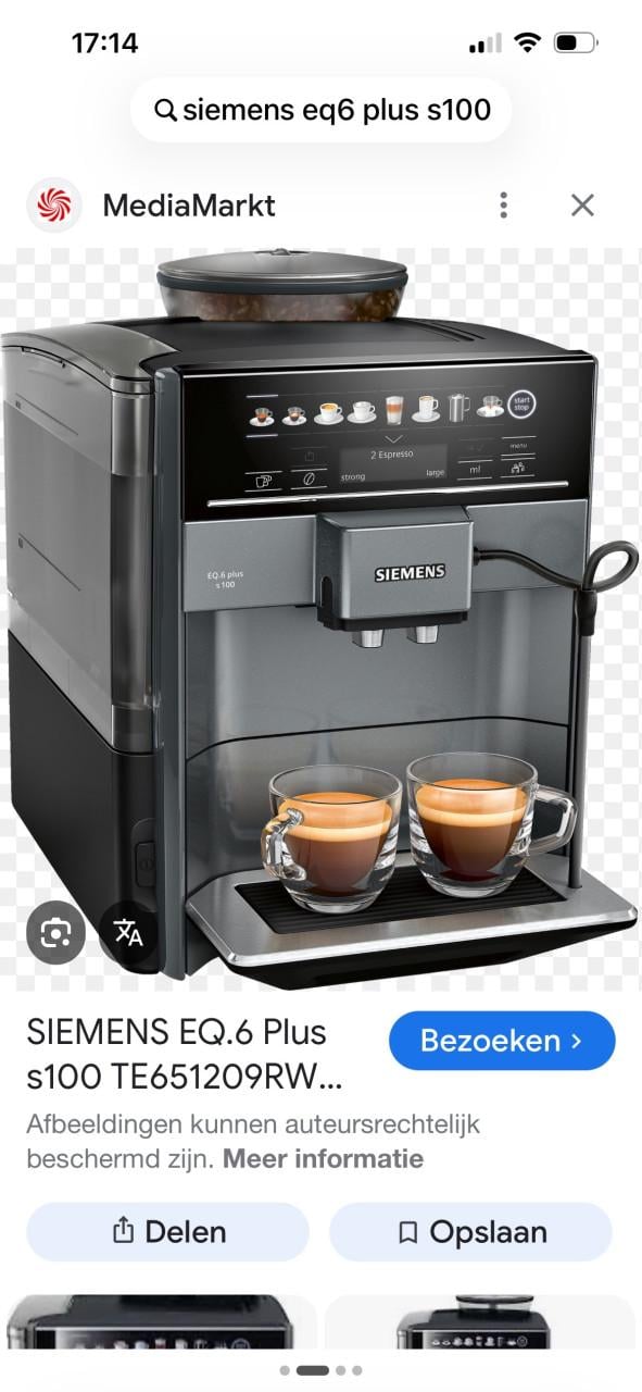Siemens volautomatische espresso machine