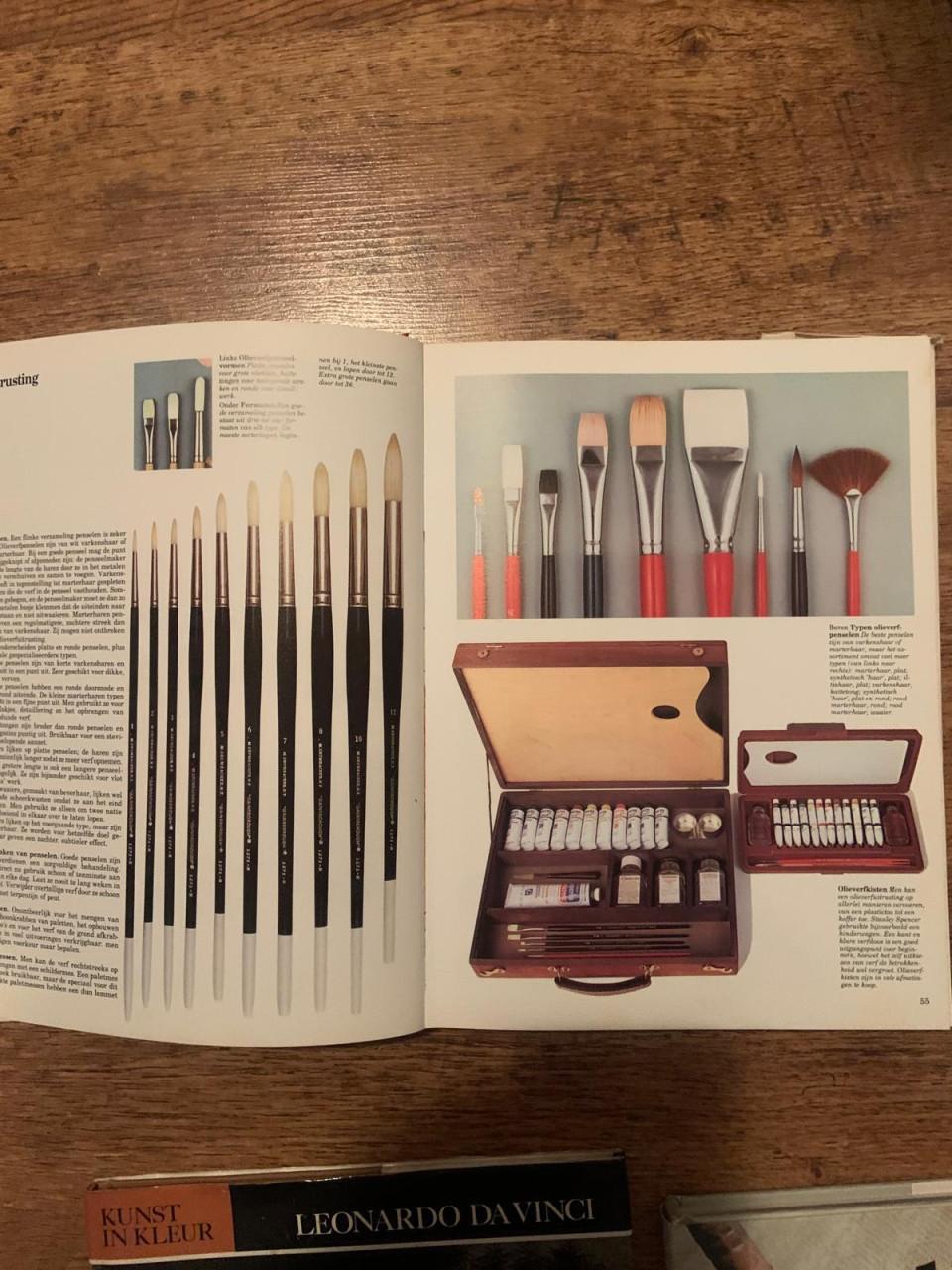Te koop; boeken leren schilderen schildercursus aquarel leonardo davinci
