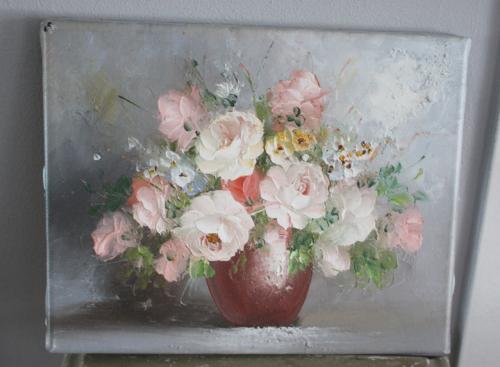 Canvas schilderij met bloemen